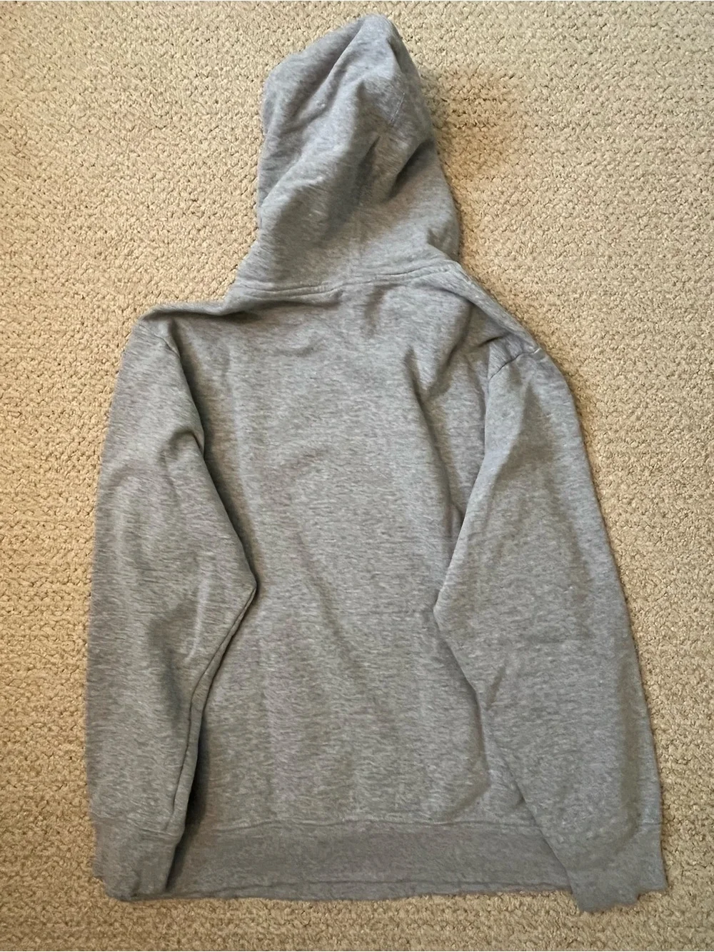 Mens XL North Face Grey Hoodie Sweatshirt with Green Trim